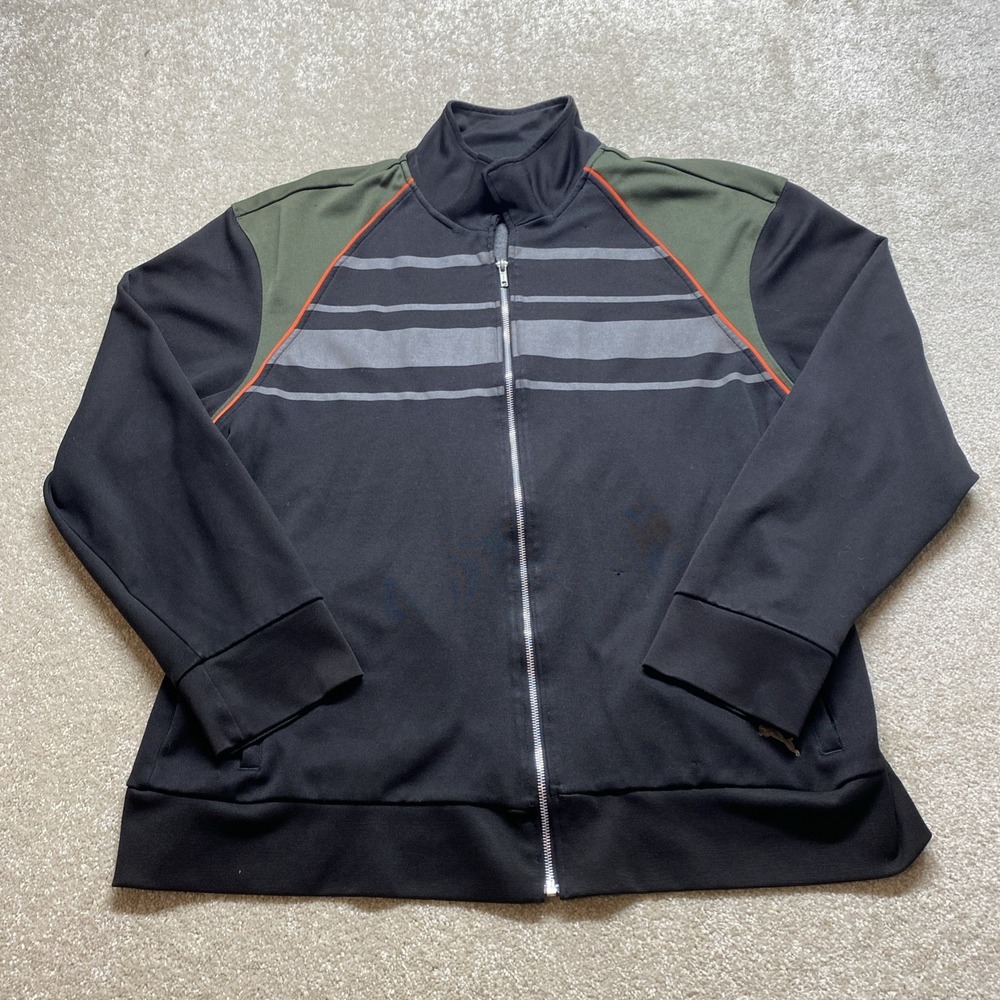 PUMA Sweater Mens XL Black Full Zip Mock Neck Long Sleeve Athletic Jacket